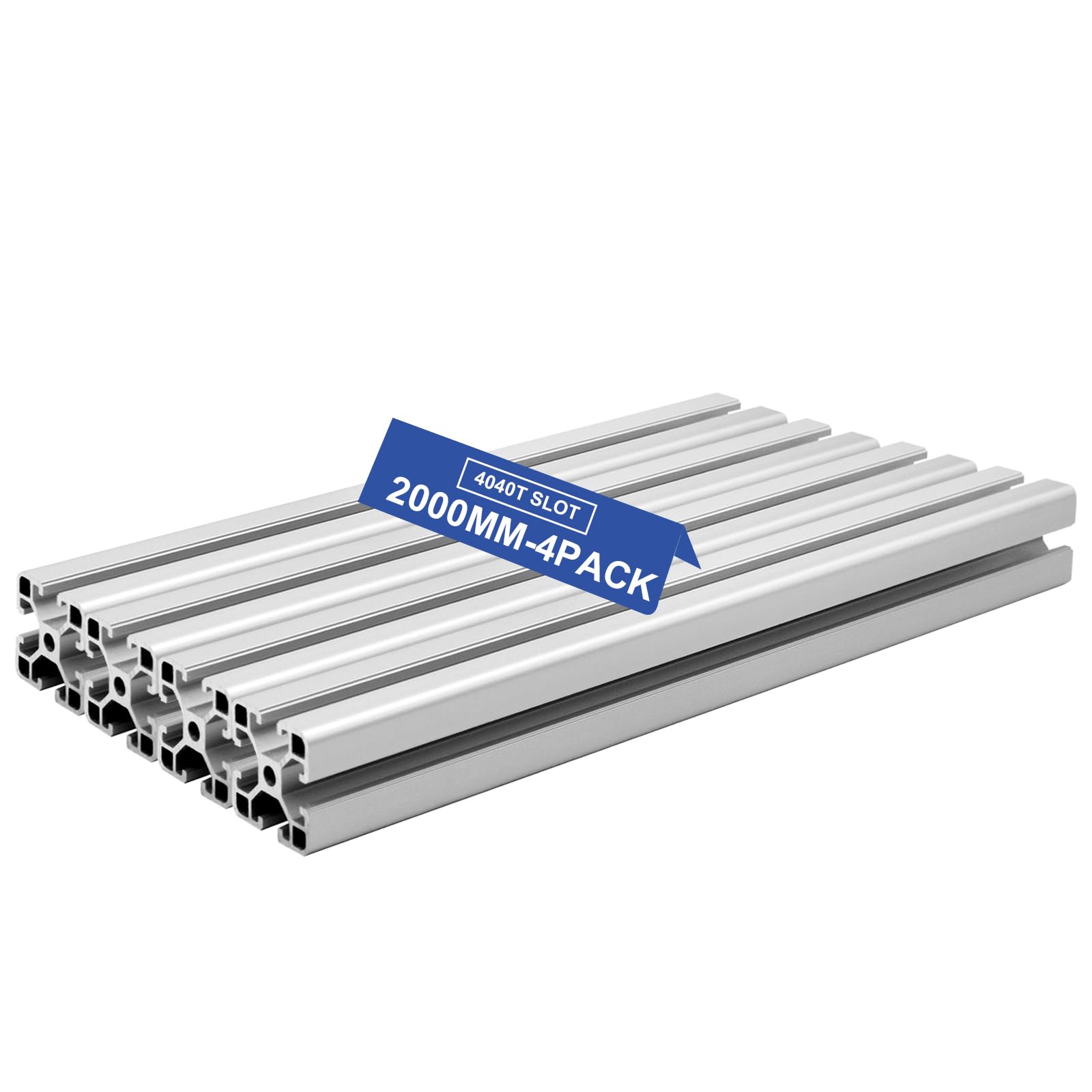Photo 1 of Seekliny 4Pack 4040 T Slot Aluminum Extrusion 2000mm Silver Extruded Aluminum Profile 40x40 T-Slotted Framing European Standard Anodized Linear Rail for 3D Printer Accessories Parts
