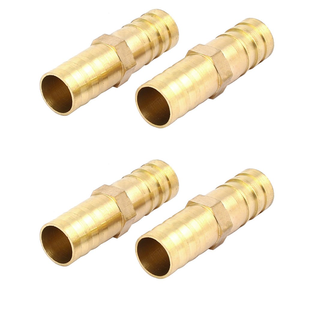 Sourcingmap 12mm Dia Air Straight Hose Pipe Barb Coupler Connector Brass Tone 4pcs