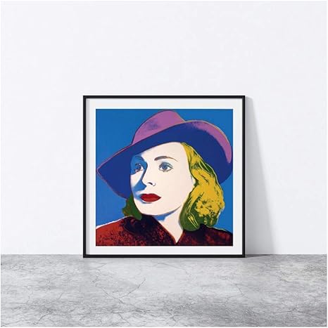 Suuyar Ingrid Bergman Casablanca Mit Hut Kunst Von Andy Warhol Leinwand Poster Wandkunst Druck Auf Leinwand Wandkunst 50x50cm Kein Rahmen Amazon De Kuche Haushalt