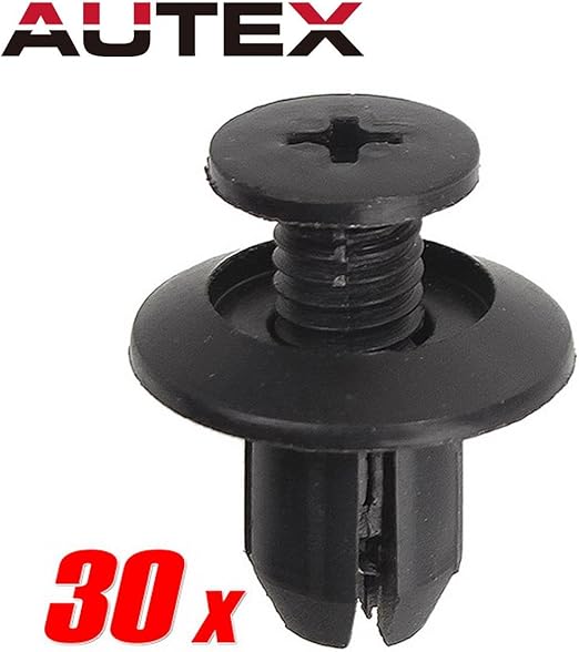PartsSquare 30pcs Nylon Bumper Fastener Rivet Clips Fender Liner