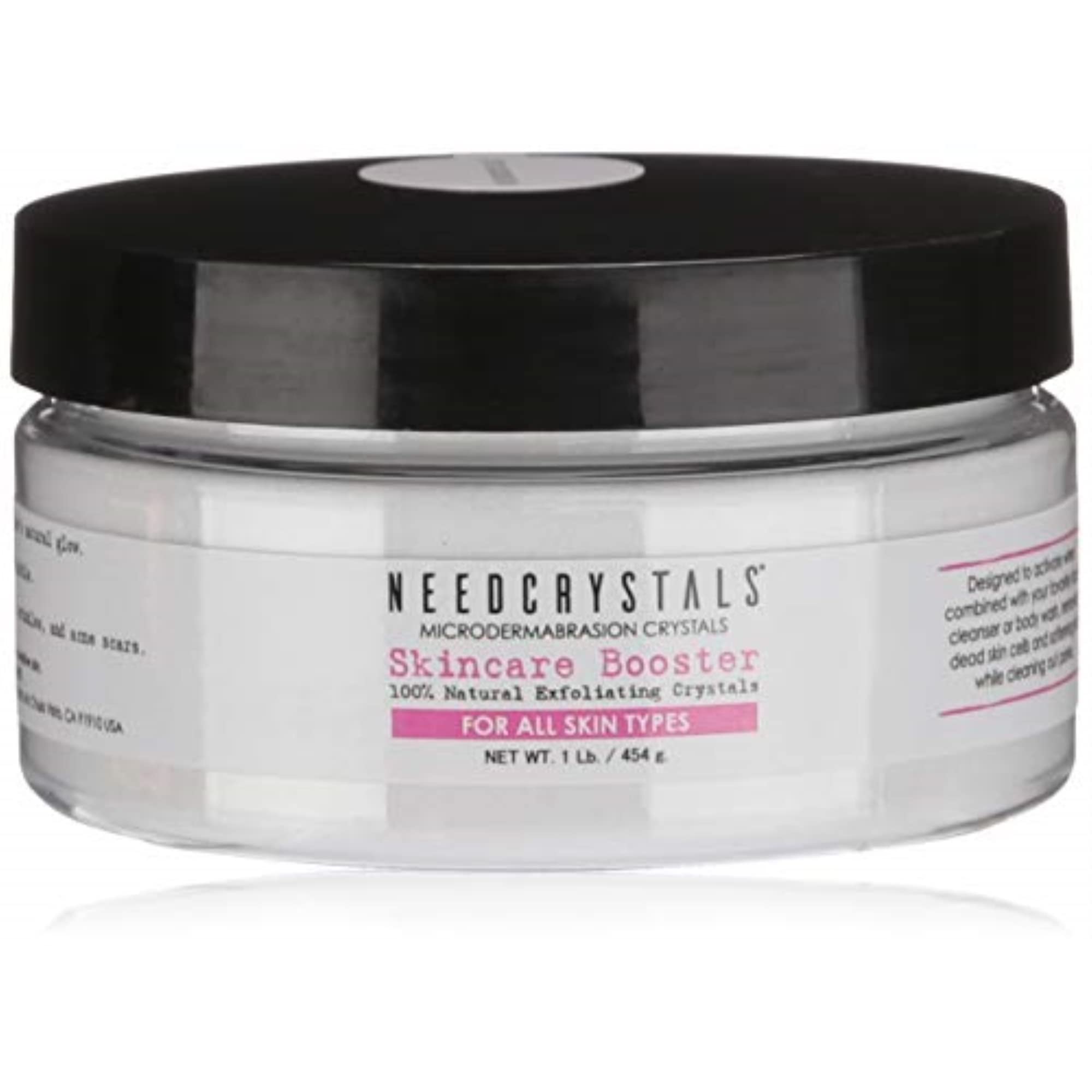NeedCrystals Microdermabrasion Crystals, DIY Face Scrub. Natural Facial Exfoliator for Dull or Dry Skin Improves Scars, Blackheads, Pore Size, Wrinkles, Blemishes & Skin Texture. 454 Grams