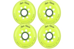 Labeda Addiction Inline Roller Hockey Skate Wheels Set of 4 (Yellow, 76mm)