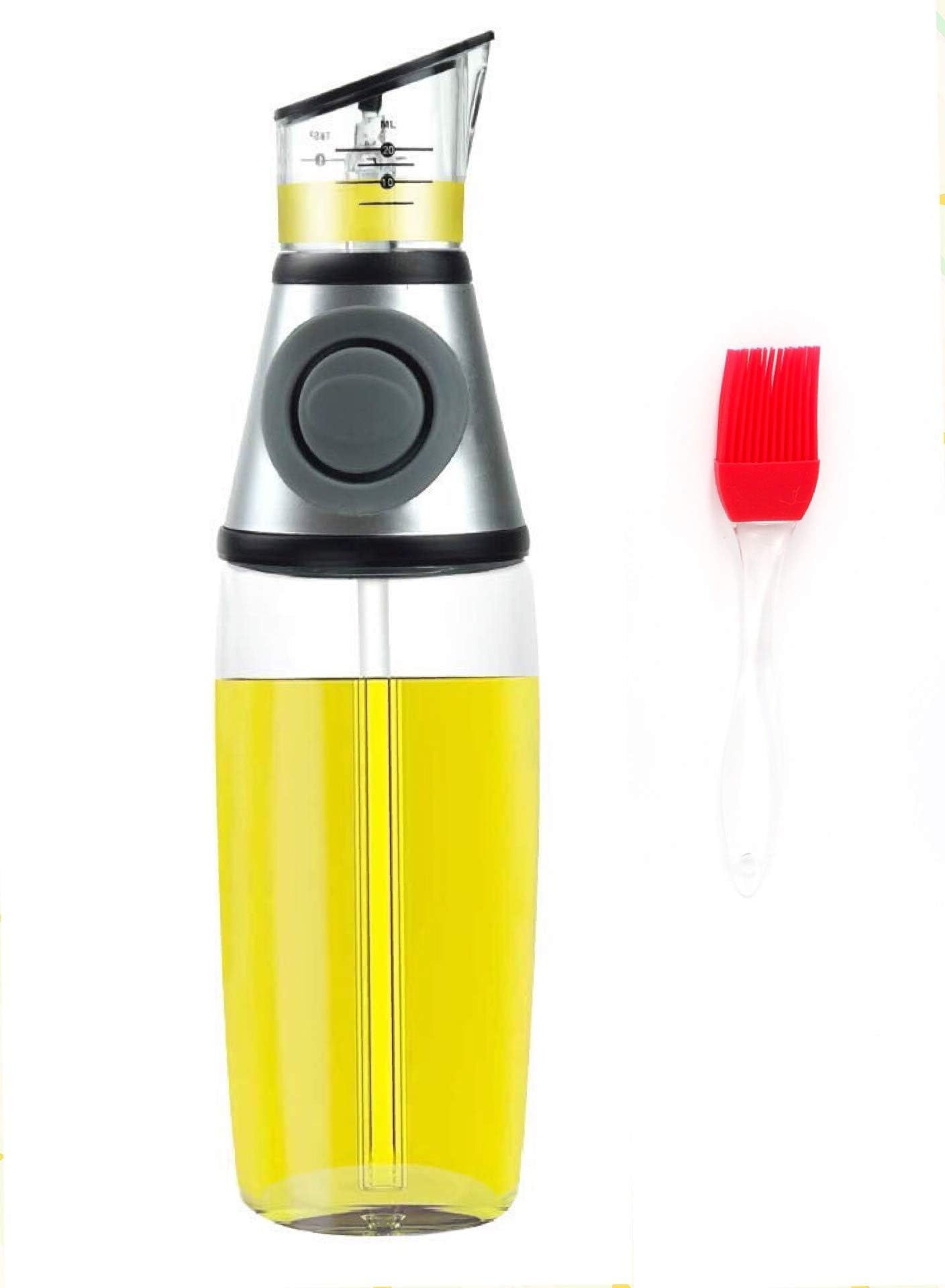CECIMALL 17 Oz Olive Oil Dispenser with No Drip Bottle Spout, Oil Glass Bottle for Kitchen