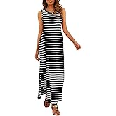 Hount Women's Casual Summer Sleeveless Dress Loose Split Maxi Dresses with Pockets