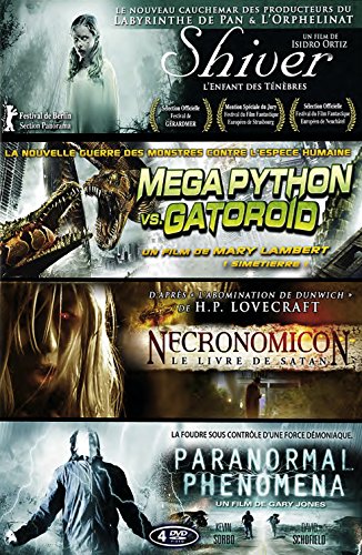 Coffret Fantastique : Shiver : L'enfant Des Ténèbres + Mega Python Vs. Gatoroid + Necronomicon : Le Livre Des Ténèbres + Paranormal Phenomena - Pack