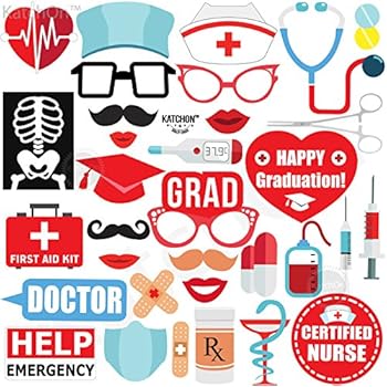 Amazon Com Nurse Graduation Photo Booth Props Pack Of 33
