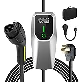 Portable Level 1 and Level 2 EV Charger 240V 32A (7.68kw) with 26ft Charging Cable NEMA 14-50 5-15 for SAE-J1772 Electric Veh