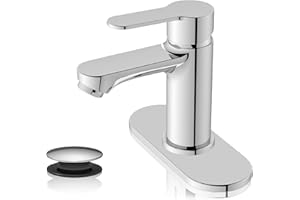 BELZ Bathroom Faucet, Single Handle Matte Black Sink Faucet for 1 or 3 Hole Installation, Modern Lead-Free Metal Vanity Fauce