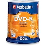 Verbatim 4.7GB up to 16x Branded Recordable Disc DVD-R 100-Disc FFP 97460