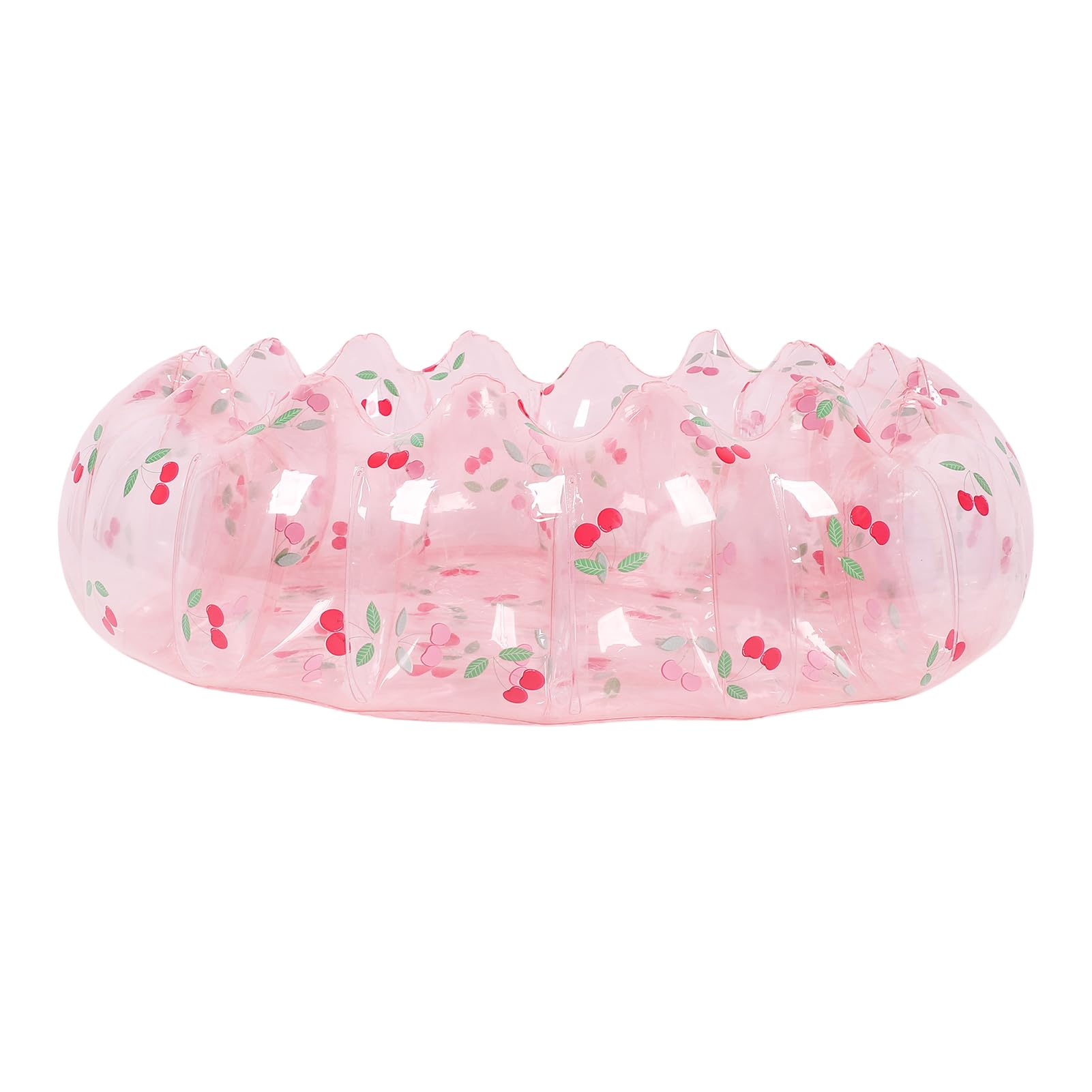 Rushbom Small Inflatable Ball Pit Pool Toddler Blow Up Play Pool，Swimming Pool for Toddler PVC Portable Blow Up Ball Play Pit Pool for Swim Party Indoor Outdoor (Transparent Cherry)