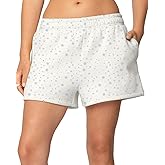 BAIGRAM Women Cozy High Waist Ditsy Floral Fleece Sweat Shorts Cute Y2K Lounge Running Athletic Track Shorts Side Pockets