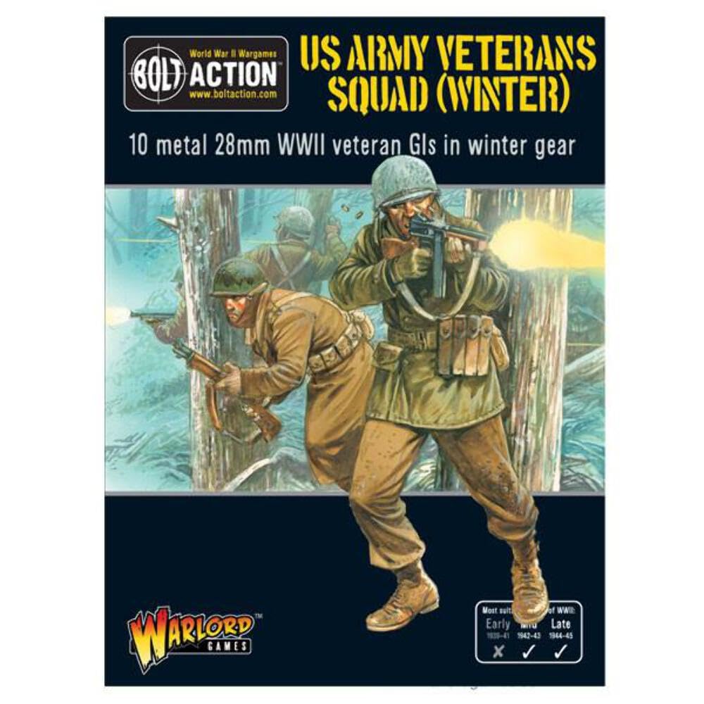 Warlord Games, US Army Veterans Squad (Winter), Bolt Action Wargaming Miniatures