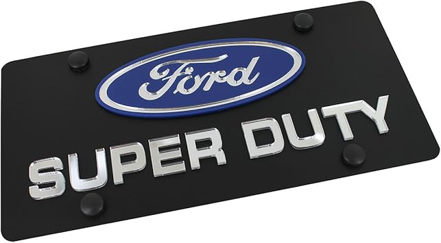 Eurosport Daytona Stainless Steel Ford F250 Black Badge License Plate Frame 3D Novelty Tag