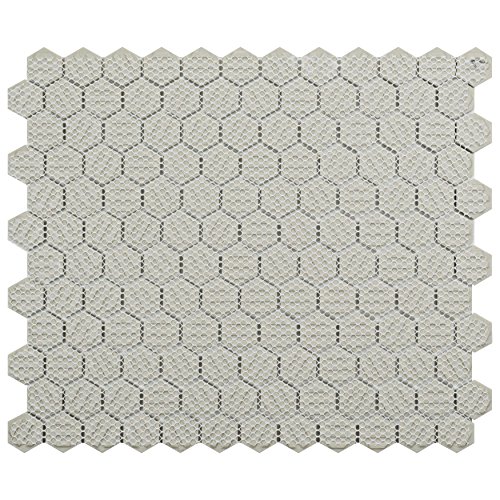 image for SomerTile FDXMHMW Retro Hex Porcelain Floor and Wall Tile, 10.25