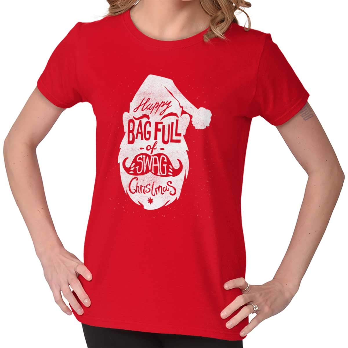 Happy Bag Swag Day Santa Claus Christmas T Shirt Zilem