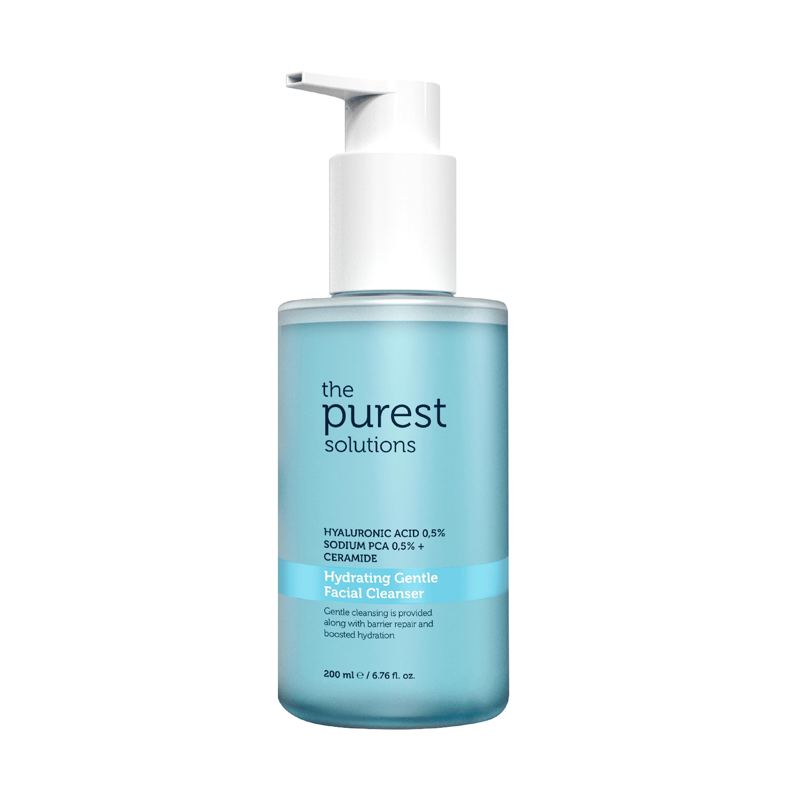 The Purest Solutions Hydrating Gentle Facial Cleanser (0.5% Hyaluronic Acid & 0.5% Sodium PCA Ceramide) - Exfoliating Salicylic Acid Cleanser for All Skin Types - Vegan | Cruelty Free (200 ml)