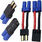 2 Pairs RC LiPo Battery Connector Adapter Compatible with Traxxas Lipo Battery Plug to EC5 Male Female on ESC Charger