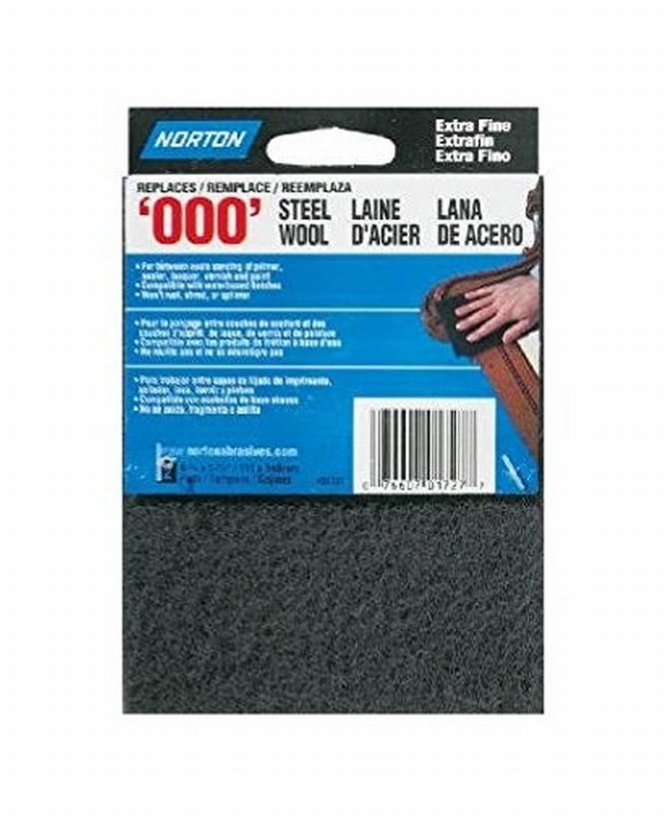 Norton 7660701727 5 Pack 5-1/2in. x 4-3/8in. 2Pc. Synthetic Steel Wool Pad, Gray