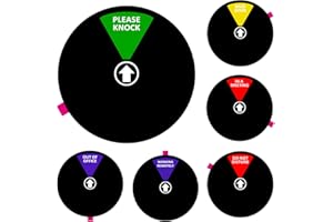 LOYINLO Office Privacy Sign,6 Inch Do Not Disturb,Come in Welcome,Out of Office,in a Meeting,Back Soon,Working Remotely Sign, Privacy Door Sign for Home Office Conference Supplies (Black)