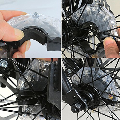 Tulas Bike Wheel Hub Light USB Rechargeable Waterproof LED RGB Colorful Bicycle Spoke Lights for Safety Warning Décor (2 Pcs) - Thumbnail 7