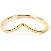 Stacking Chevron Ring, Hammered Skinny Pointed Ring in Solid Sterling Silver and Gold Filled for women by Lotus Stone Design
