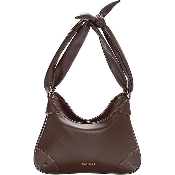 Y2K Vegan Leather Shoulder Bag For Women – Hobo Purse With 2 Removable Straps, Brown/Beige