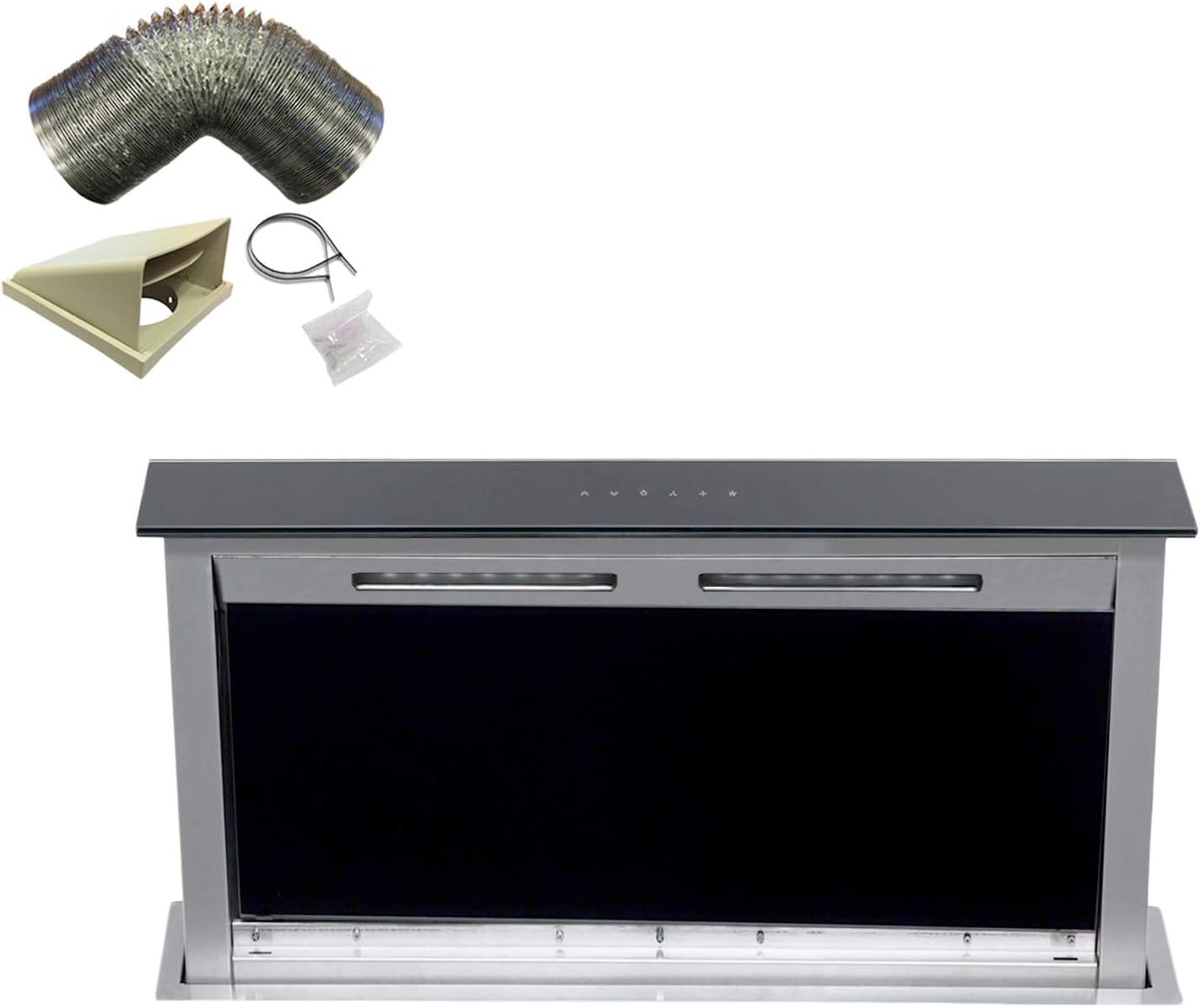 SIA DD60BL 60cm Black T/Control Downdraft Cooker Hood Extractor Fan