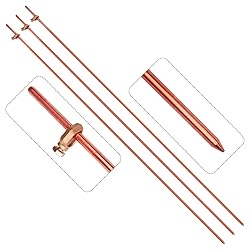 MOKIKUBA 3 Pcs Grounding Rod with Copper Ground Rod