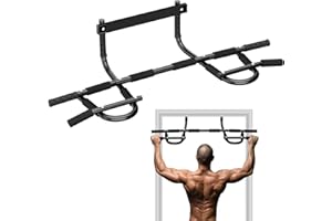 SPORTIC Pull Up Bar for Doorway, Upgrade Chin up Bar for Doorway Without Screws, Portable Strength Training Door Frame Pull-up Bars, Door Workout Bar with Foam Grips for Home