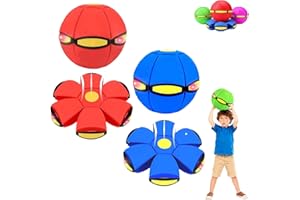 Children's Bouncing Ball Magic Metaball,2026 New Time-Delay Bouncing Ball & Flying Saucer, Dual-Form Outdoor Toy with 6 Light