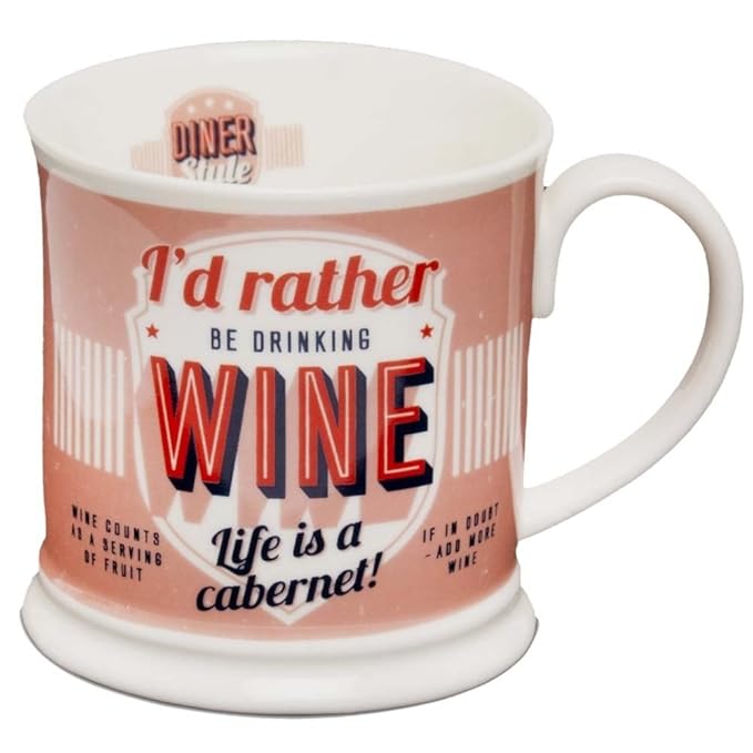 H&H Diner Style Mugs Personalised Mugs WINE Amazon.co.uk Kitchen