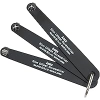 ANEX Ultra Low Profile Offset Screwdriver Set 3 Piece, 90 Degree Straight Slim Plate For Tight Area, Made in Japan, Black