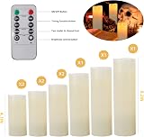 HANZIM LED Candles Flameless Ivory Pillars with 10 Key Remote 24h Timer view 7