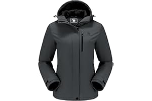 CAMEL CROWN Women's Waterproof Ski Jacket Windproof Hooded Winter Coat Warm Inner Jacket Outdoor Hiking
