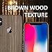 Brown Wood Texture Protective Skin Decal for Apple iPhone X / iPhone 10 Sticker Wrap Cover 10 Pack by GolemGuard