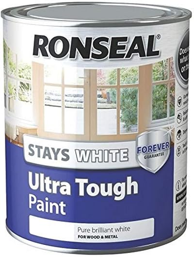 Ronseal Stays White Ultra Tough Matt Paint 750ml White Abrasion Resistant