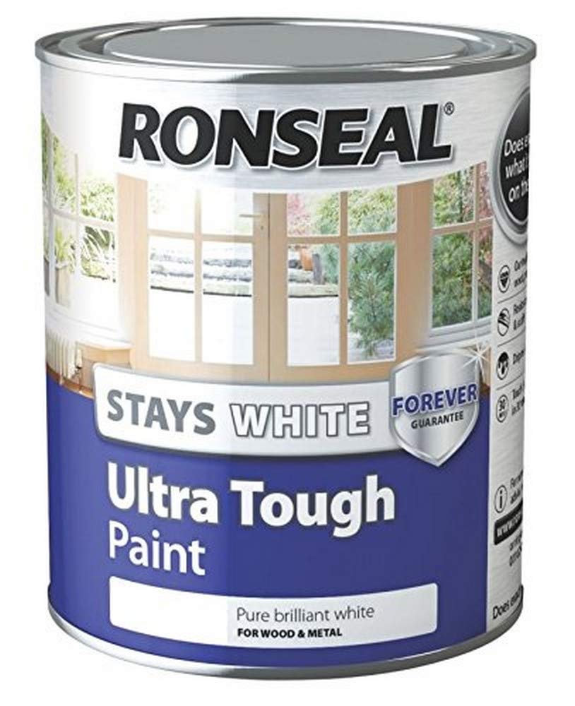 RONSEAL RSLSWUTGP25L Stays ULT/Tough Gloss Paint, White, 2.5 Litre