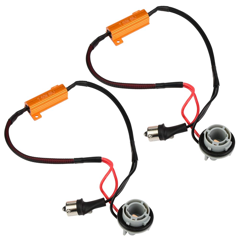 2pcs Load Resistor Connector Wire Harness for 1156 LED Turn Signal Lights - Easy Plug and Play Installation