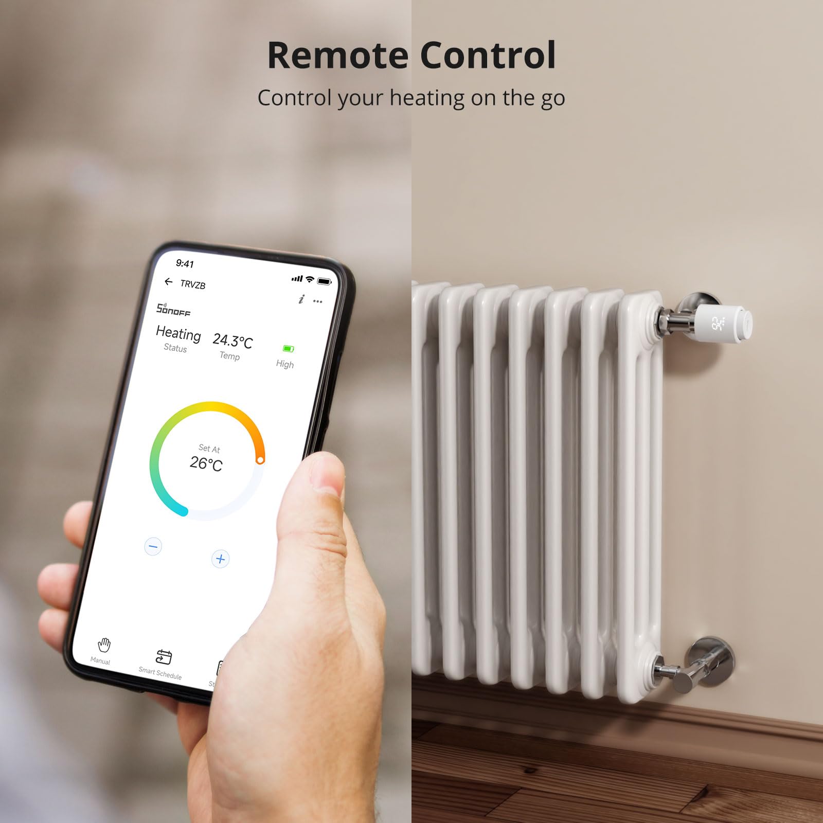 SONOFF Smart Heizkörperthermostat TRVZB, Smart Heizungsthermostat mit App-Funktion, Zigbee Thermostat Benötigt Zigbee 3.0 Hub, kompatibel mit Amazon Alexa/Home Assistant 3