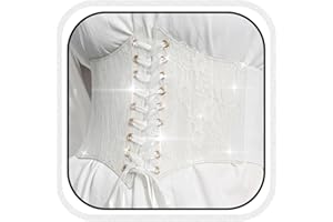 BODIY Women Lace Corset Belts Elastic Cinch Belt Tied Waspie Wide Waist Bustiers for Dress