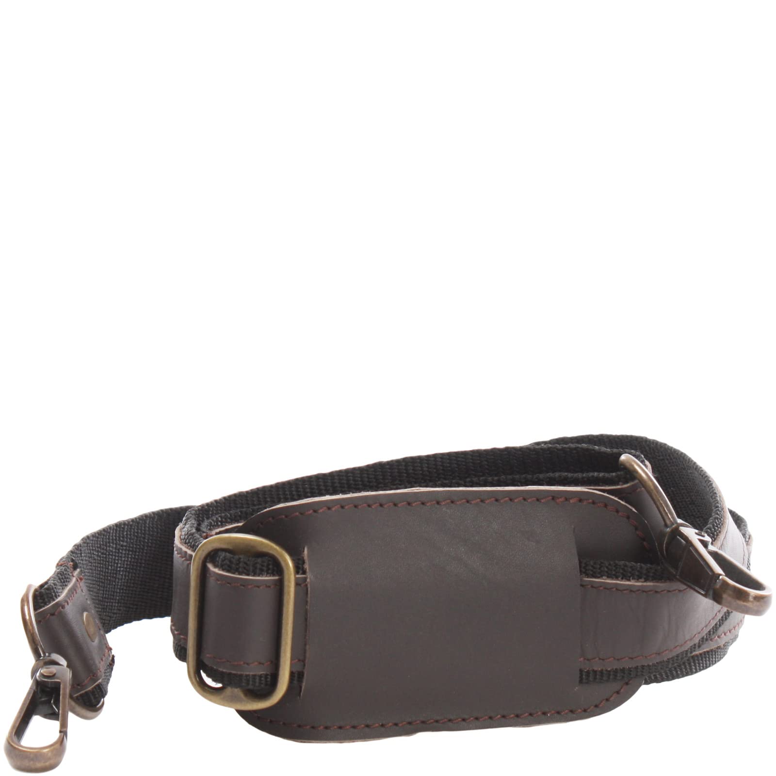 LECONI Carrying Strap Genuine Leather and Nylon Shoulder Strap for your Bag Adjustable in Length for Women + Men 4x115cm dark brown LEC-R1