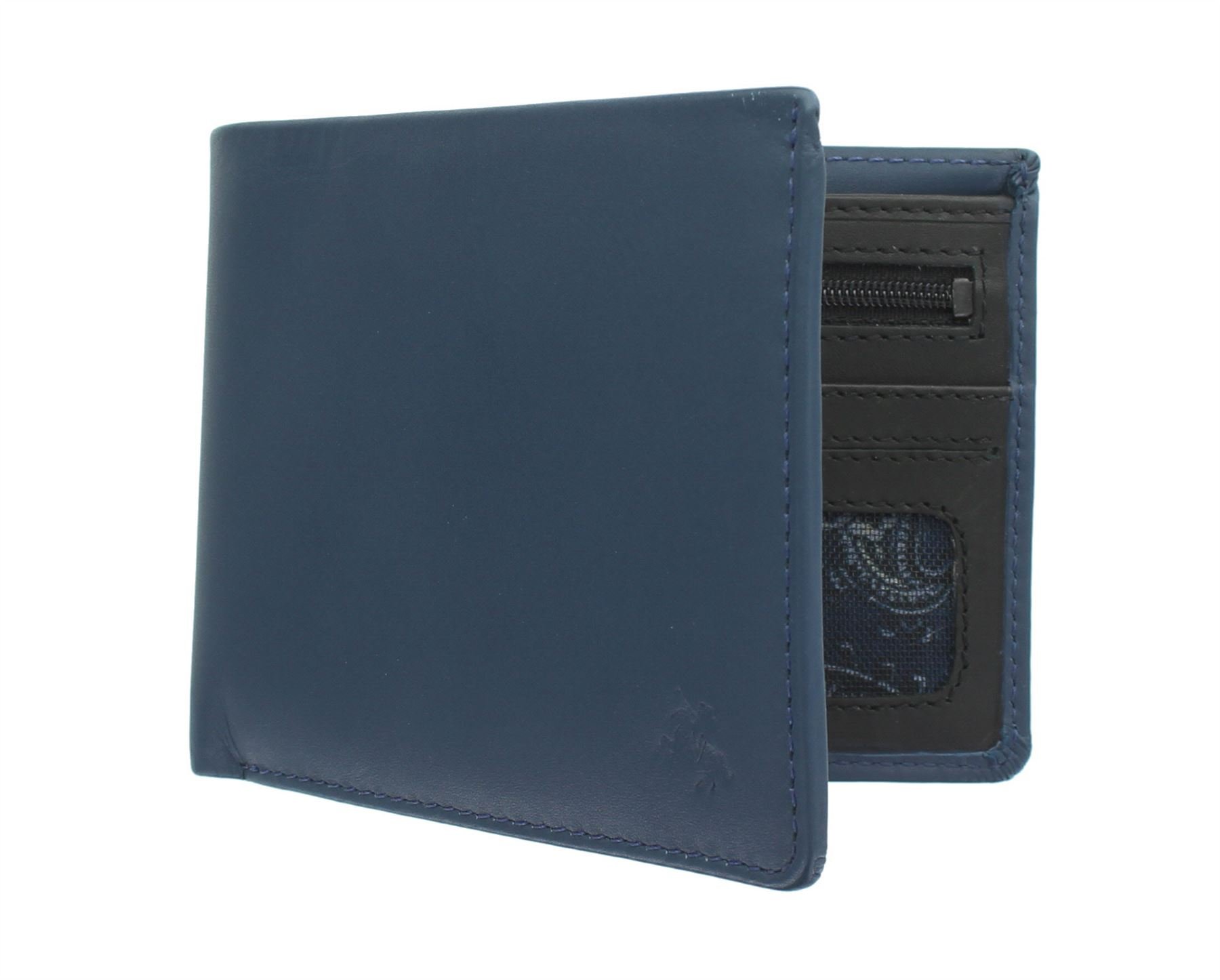 VISCONTI Slim Collection TAP 'N' GO Leather Wallet with RFID Protection VSL33 Steel Blue/Black