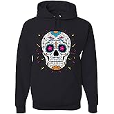 Tee Hunt Floral Sugar Skull Day of The Dead Hoodie Dia de Los Muertos Calavera Sweatshirt