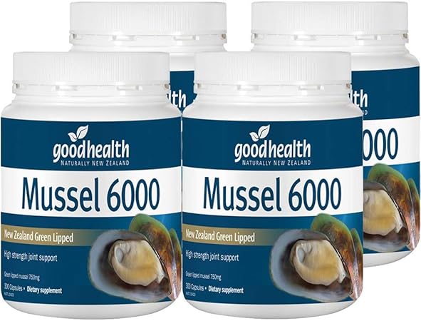 Amazon Co Jp Goodhealth ムール貝6000mg 300カプセルニュージーランド緑イガイ高強度関節サポート 4パック 並行輸入品 ドラッグストア