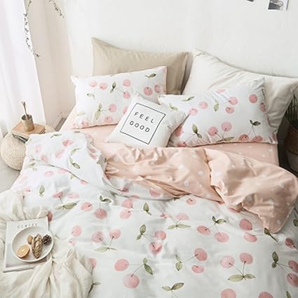Amazon Simple Life 四季通用 カバーリング 100 綿 おしゃれ 洗い替え 防ダニ シングル セミダブル ダブル 寝具カバーセット 掛け布団カバー シーツ 枕カバー3点セット 4点セット 3種類サイズ 多様柄 花柄 果物柄 リーフ柄 鶏柄 森柄 桜ん坊柄 シングル 寝具カバー