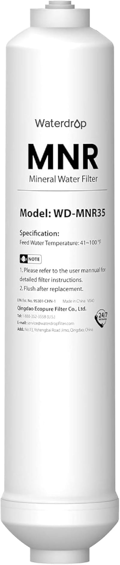 Waterdrop Remineralization Inline Filter 1/4” Quick Connect Post Filter