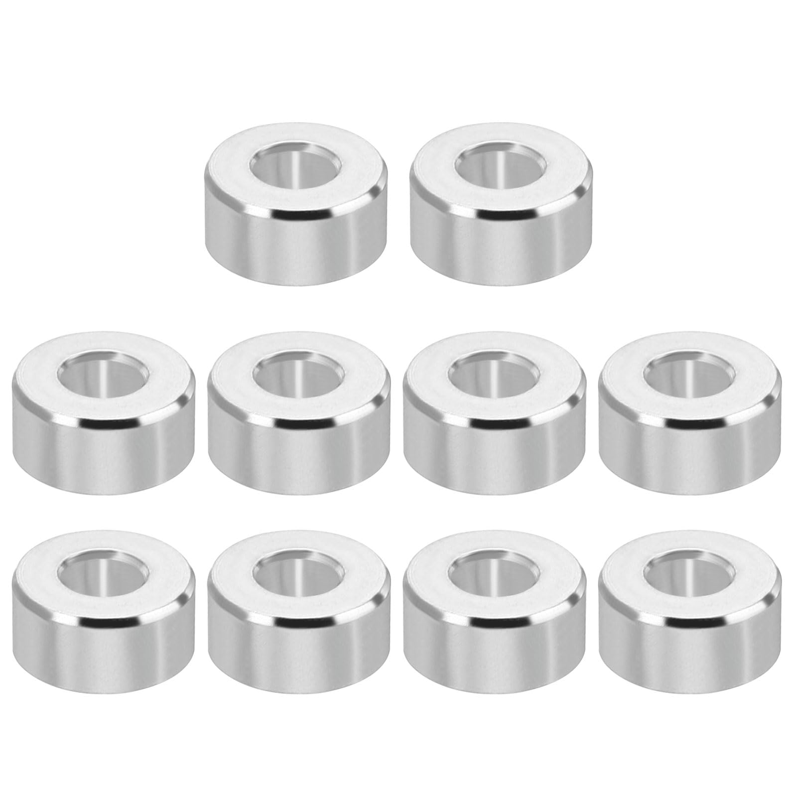 PATIKIL M4 Aluminum Spacers, 10 Pcs Metal Spacer Aluminum 4.2mm ID x 10mm OD x 5mm L Aluminum Spacer Screw Standoff Round for 5/32inch or M4 Screw Bolts