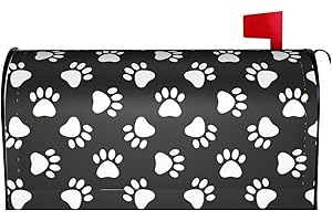 Duduho Dogs Animal Paws Print Mailbox Cover Magnetic Mailbox Wraps Post Box Cover Décor 21x18 in