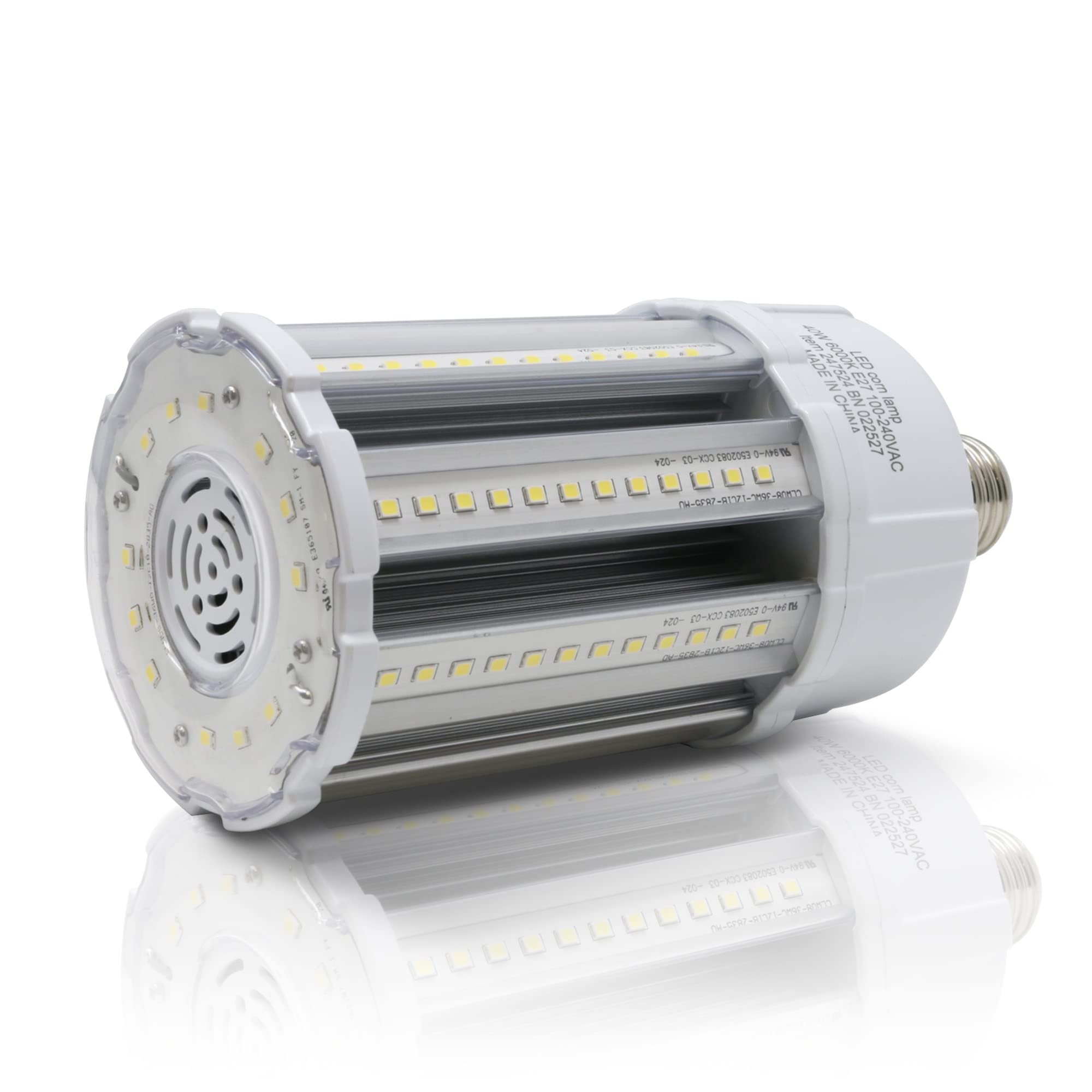 Bright Source LED Corn Light Bulb, E27, 40W, 5200lm, 360° Beam Angle, 6000K Daylight White, Replaces Metal Halide/Son/HID/HPS for Large Spaces/Street/Parking/Garage/Warehouse & Factory