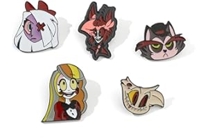 CHAKRA HEALING REIKI CHR Hazbin Hotel Brooch Set 5pcs Cartoon Brooch Pin Jewelry Accessory for Women Alloy Anime Lapel Brooch